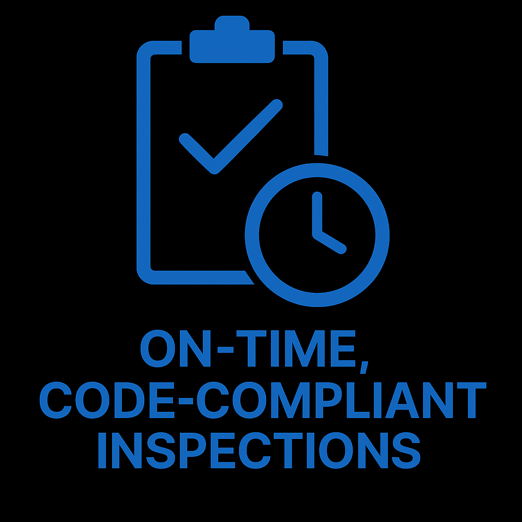 On-time, code-compliant electrical inspections icon for Prevolt Electric in Connecticut and Massachusetts.