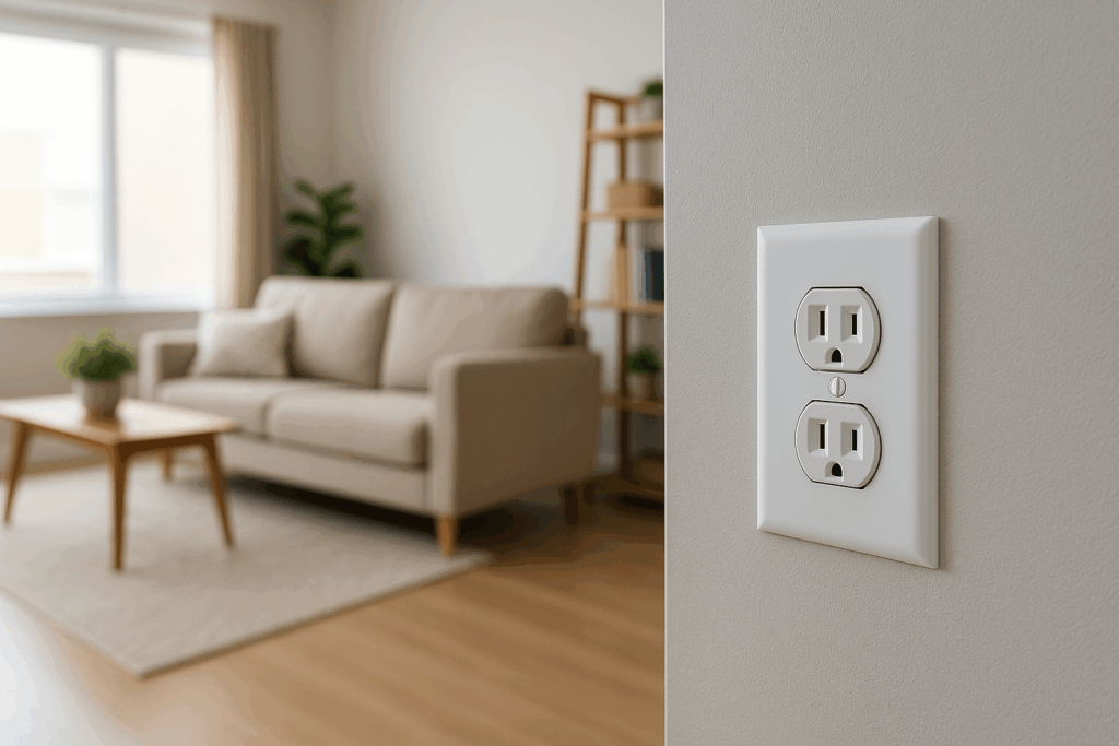 Licensed Prevolt Electric technician installing a new wall outlet in a Connecticut home. Professional outlet installation service ensuring NEC code compliance and safety.