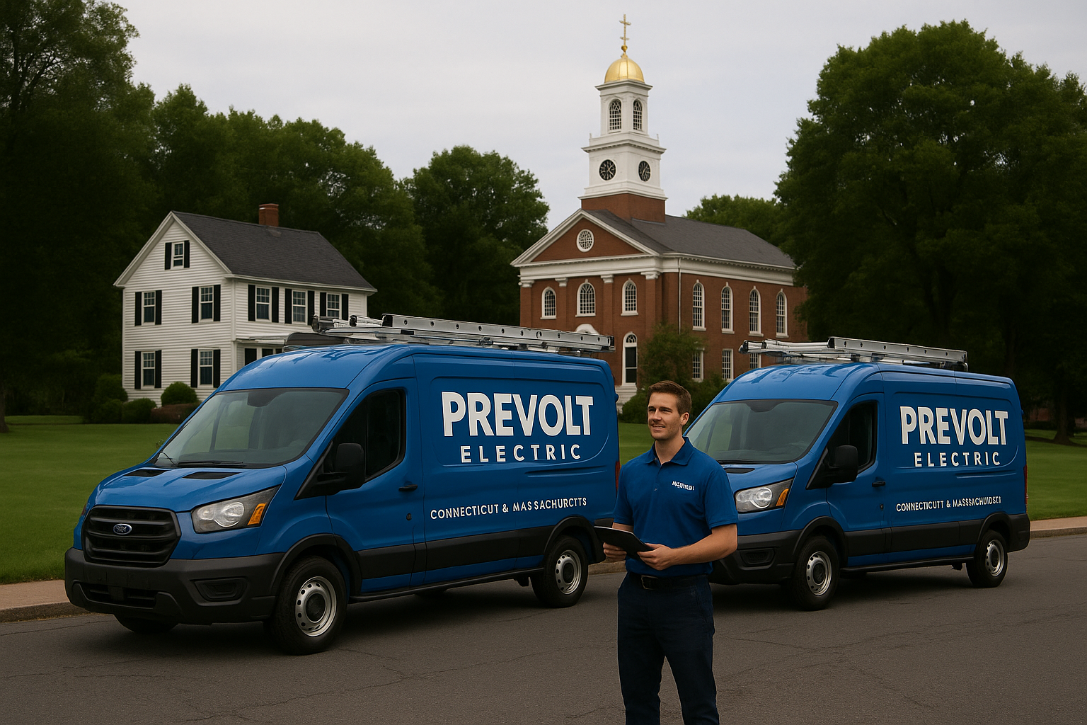 Prevolt Electric service vehicles representing dependable regional commercial electrical support.
