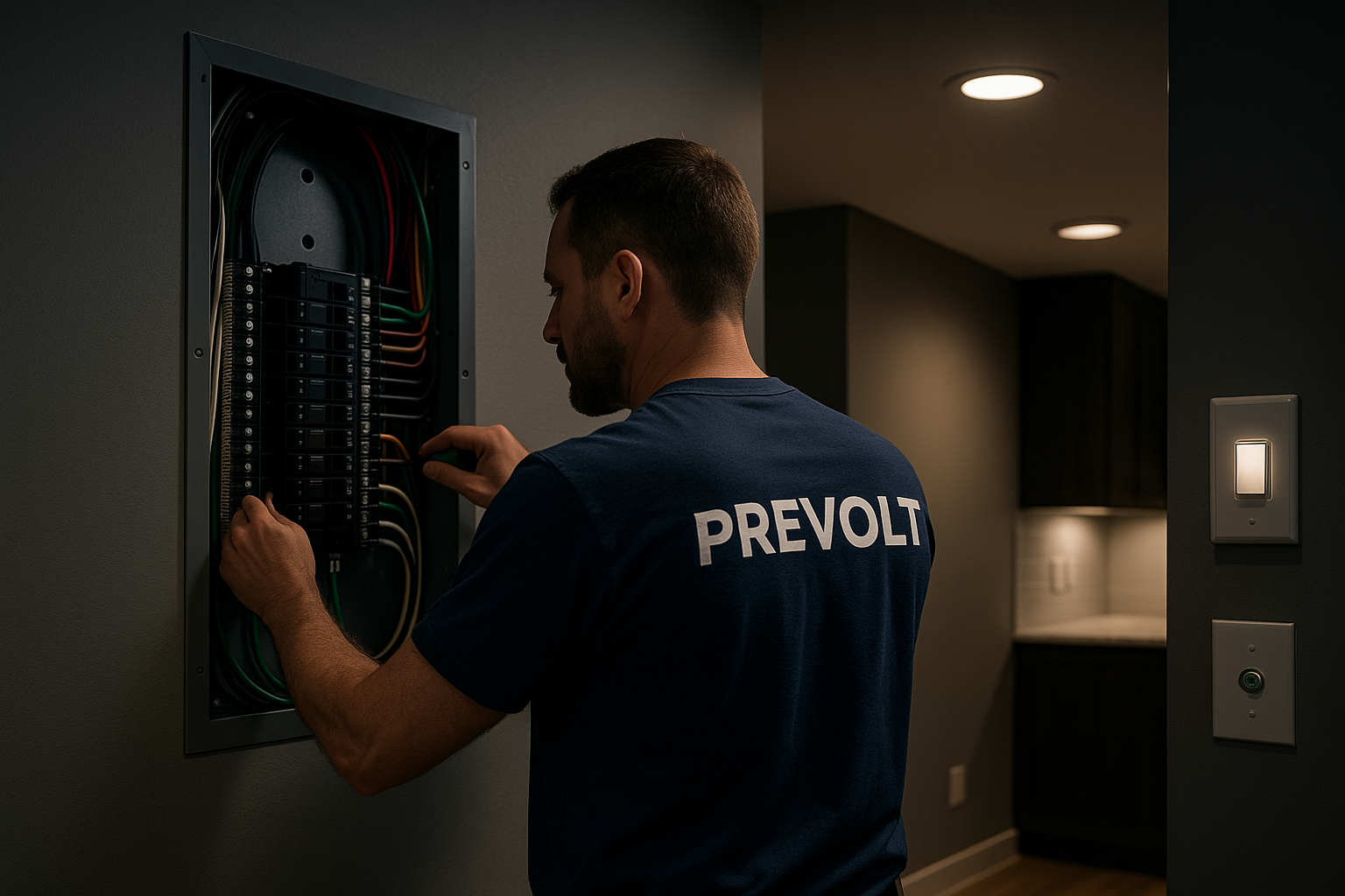Advanced electrical installation by Prevolt Electric with organized wiring and controls.