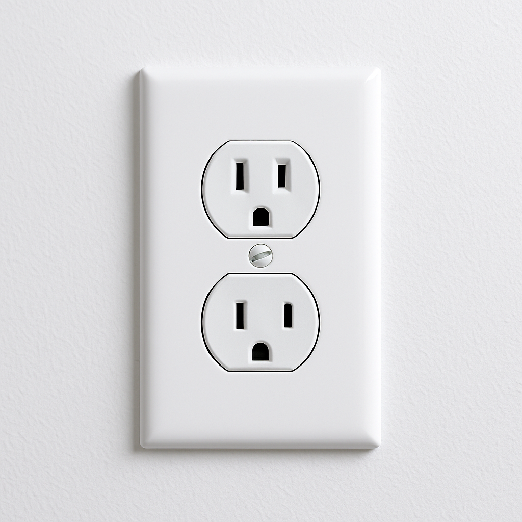 Standard 120V and 240V electrical outlet installed by Prevolt Electric in a Connecticut home. Safe, code-compliant outlet installation by licensed electricians.